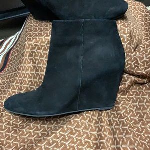 Via Spiga black suede booties